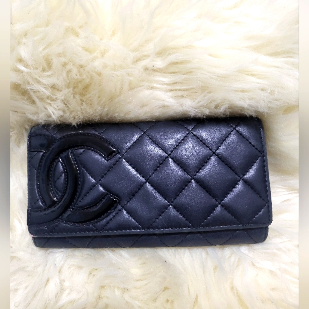 Chanel Black Quilted Leather CC Cambon Long Wallet (
